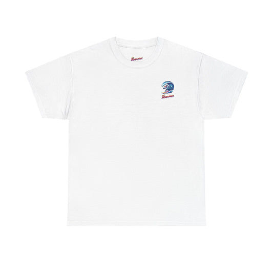 Surfing Wave Graphic Tee — 'Los Bombers' Retro Surf Shirt