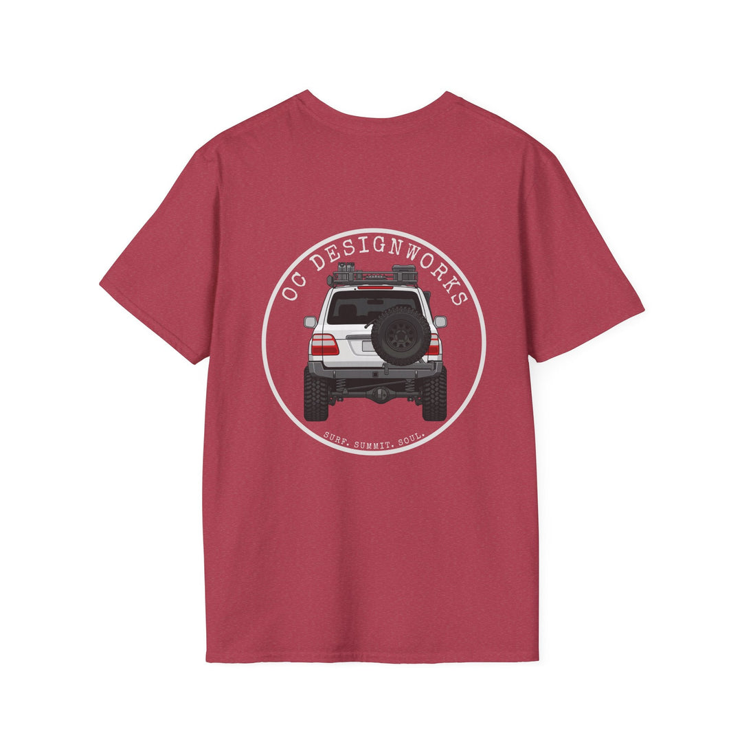 100 LC 'Yota Profile T-Shirt — Let's Go Exploring - T-Shirt - Heather Cardinal - OC Designworks