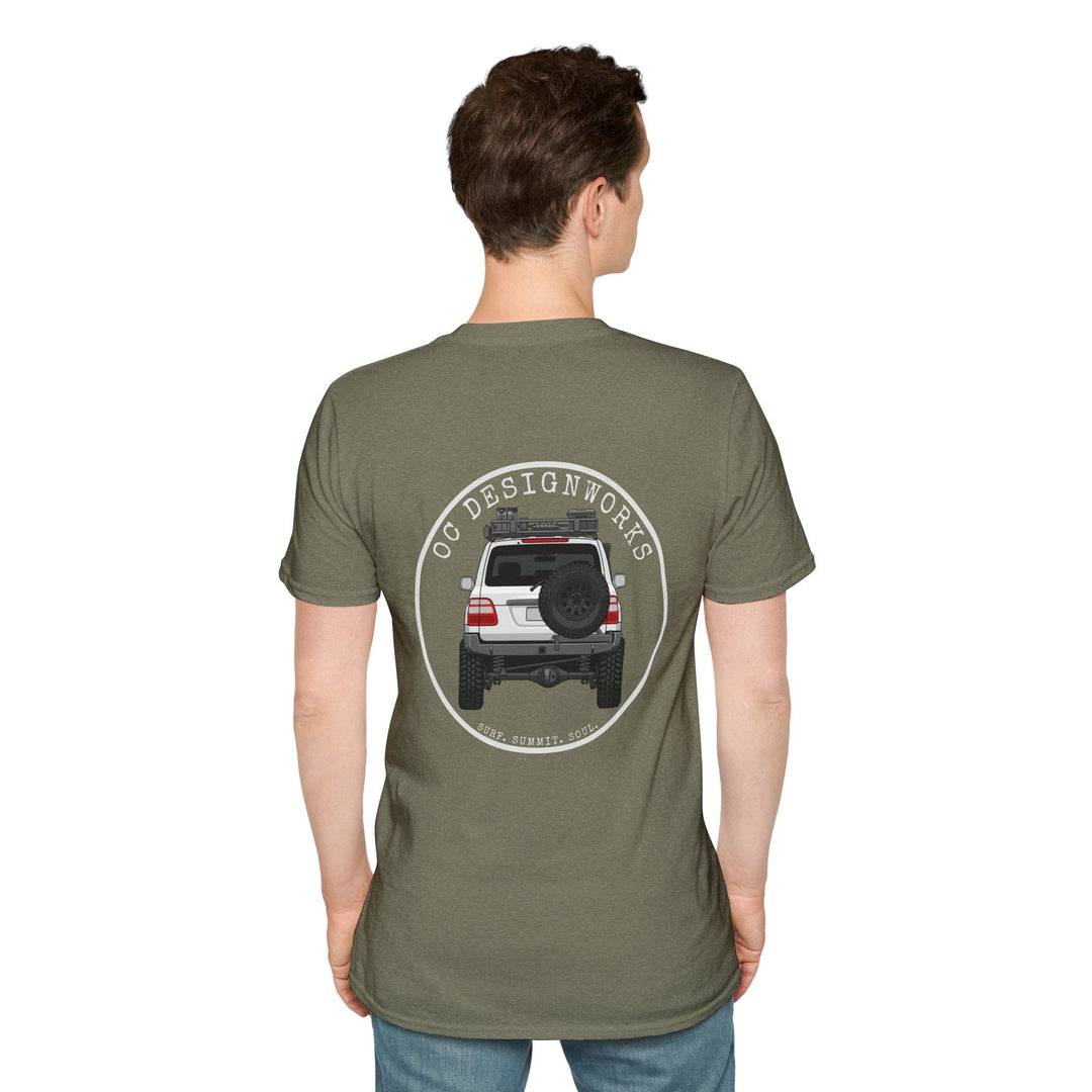 100 LC 'Yota Profile T-Shirt — Let's Go Exploring - T-Shirt - Heather Military Green - OC Designworks