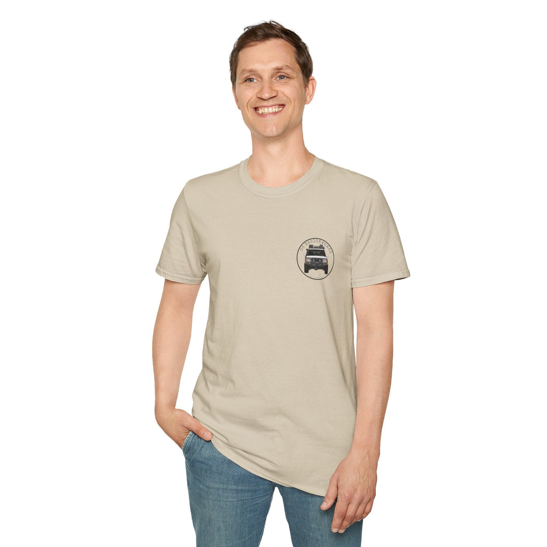 100 LC 'Yota Profile T-Shirt — Let's Go Exploring - T-Shirt - Sand - OC Designworks