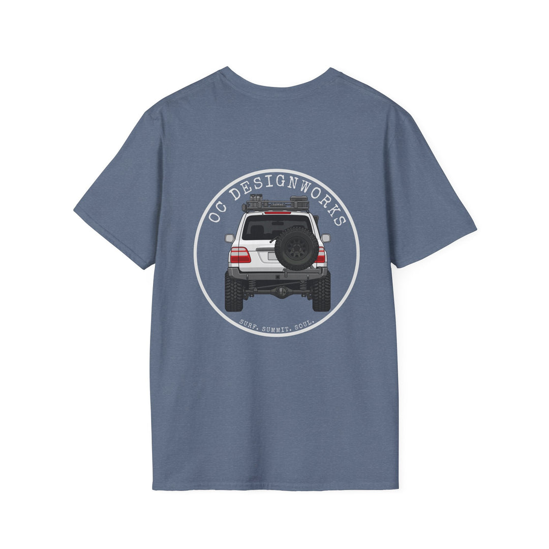 100 LC 'Yota Profile T-Shirt — Let's Go Exploring - T-Shirt - Heather Indigo - OC Designworks