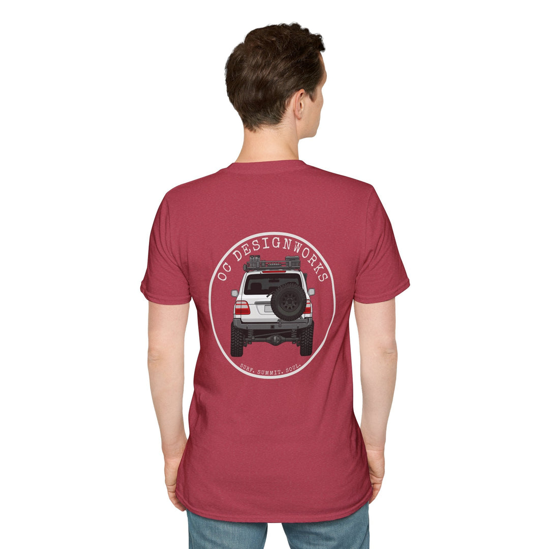 100 LC 'Yota Profile T-Shirt — Let's Go Exploring - T-Shirt - Heather Cardinal - OC Designworks