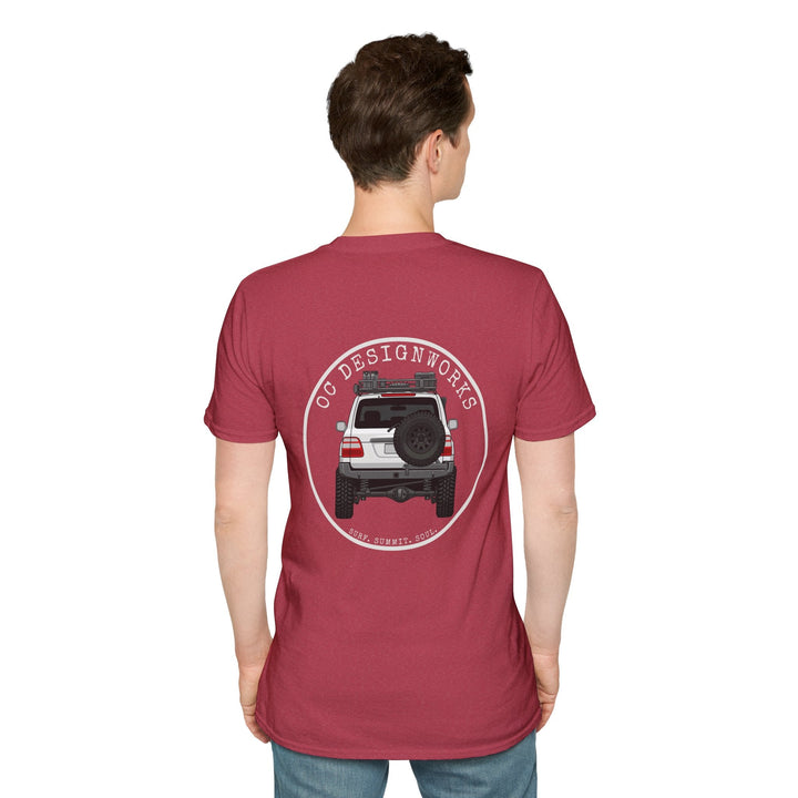 100 LC 'Yota Profile T-Shirt — Let's Go Exploring - T-Shirt - Heather Cardinal - OC Designworks