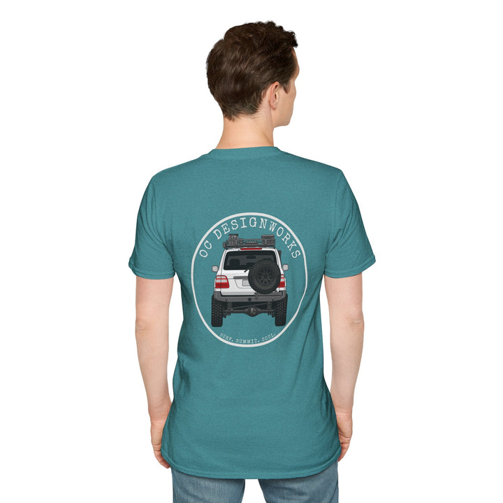 100 LC 'Yota Profile T-Shirt — Let's Go Exploring - T-Shirt - Heather Galapagos Blue - OC Designworks