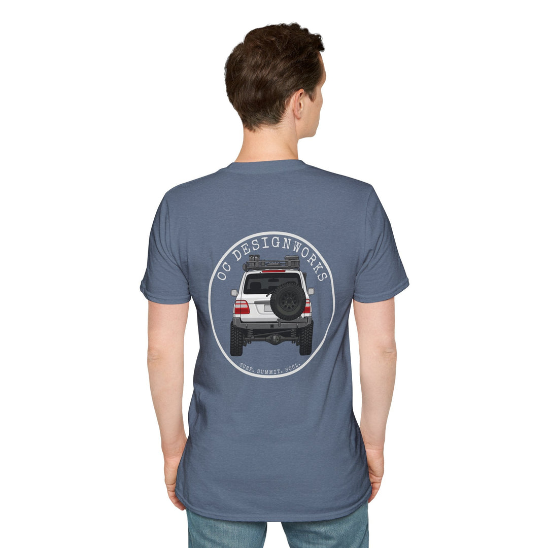 100 LC 'Yota Profile T-Shirt — Let's Go Exploring - T-Shirt - Heather Indigo - OC Designworks