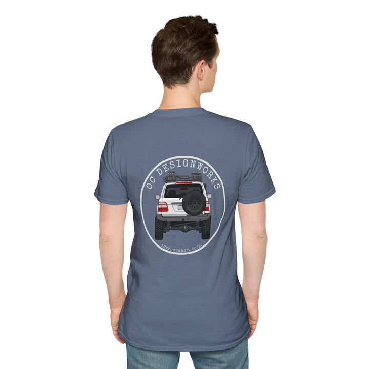 100 LC 'Yota Profile T-Shirt — Let's Go Exploring - T-Shirt - Heather Indigo - OC Designworks