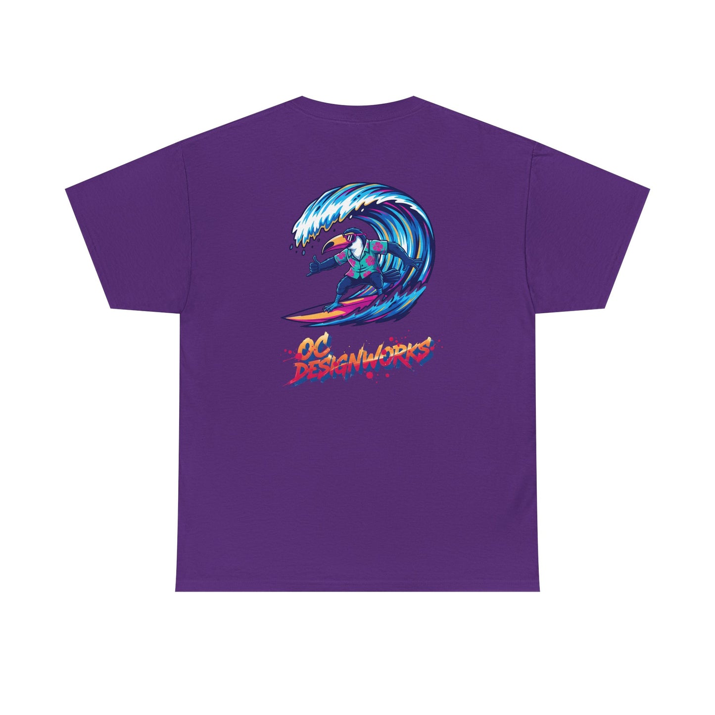 Surfing Wave Graphic Tee — 'Los Bombers' Retro Surf Shirt