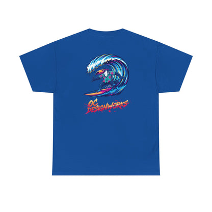 Surfing Wave Graphic Tee — 'Los Bombers' Retro Surf Shirt