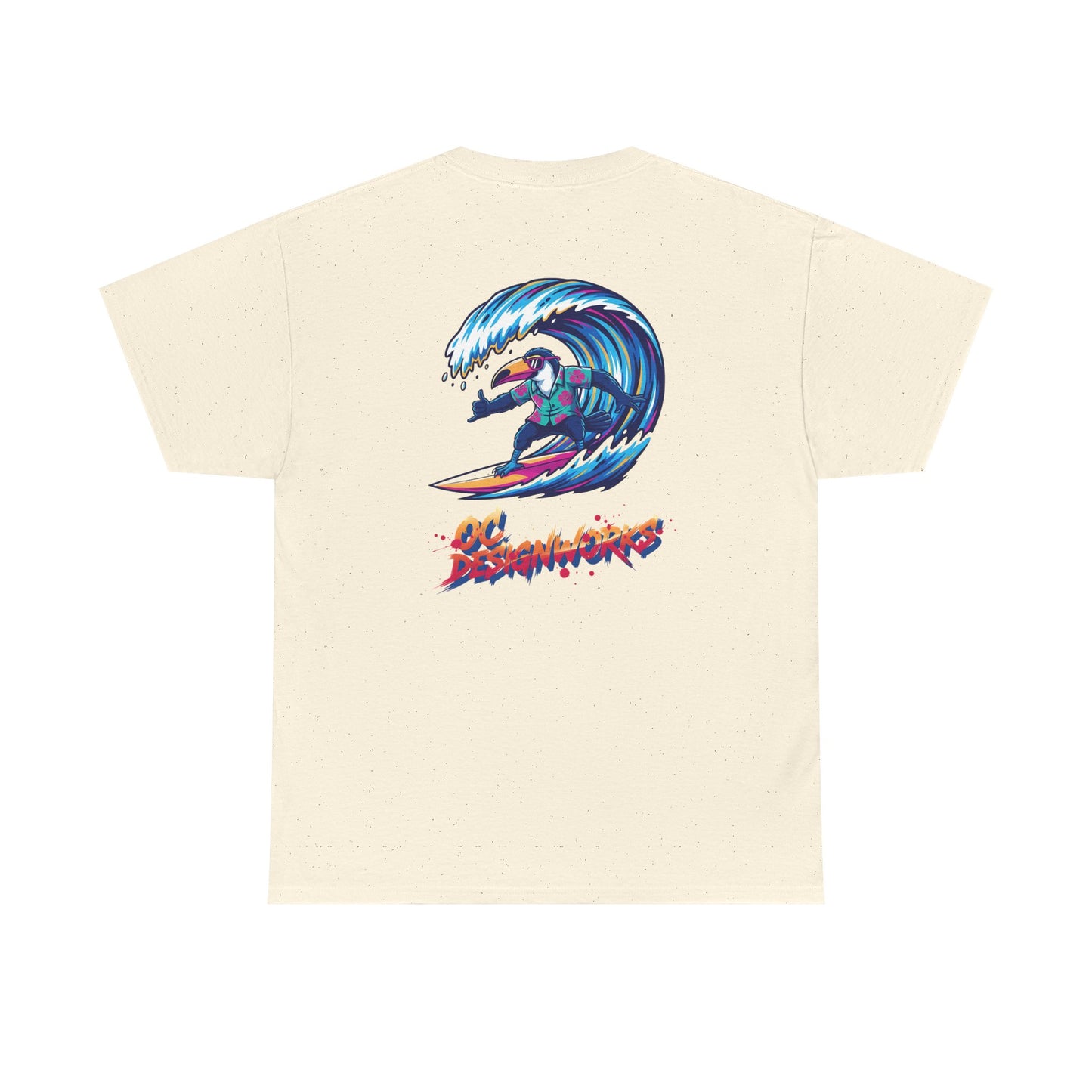 Surfing Wave Graphic Tee — 'Los Bombers' Retro Surf Shirt