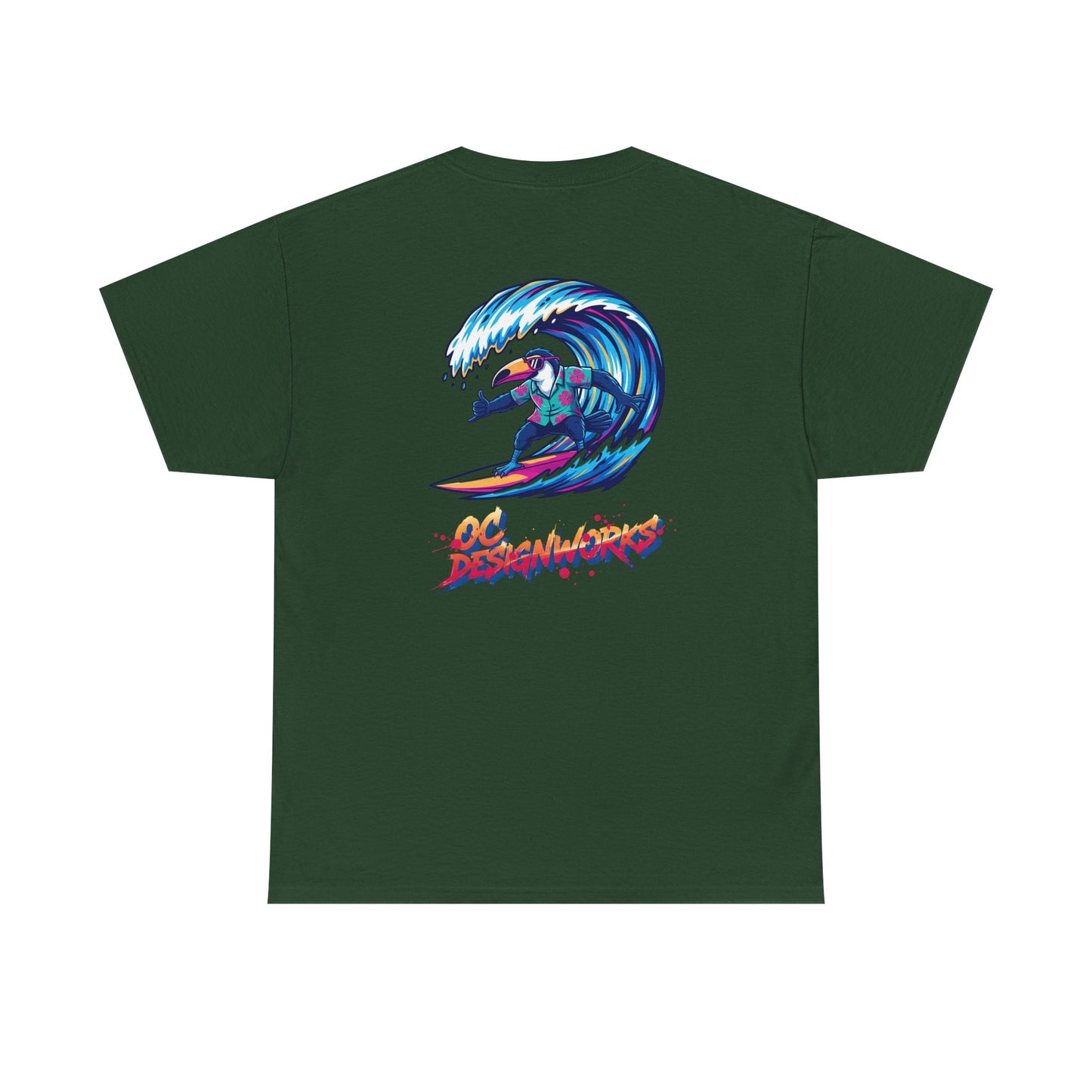Surfing Wave Graphic Tee — 'Los Bombers' Retro Surf Shirt