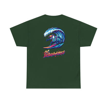 Surfing Wave Graphic Tee — 'Los Bombers' Retro Surf Shirt