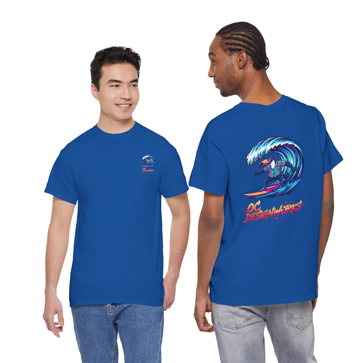 Surfing Wave Graphic Tee — 'Los Bombers' Retro Surf Shirt