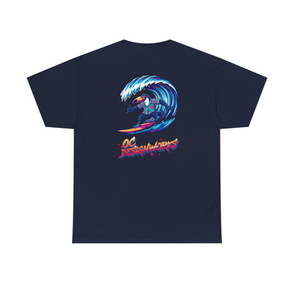 Surfing Wave Graphic Tee — 'Los Bombers' Retro Surf Shirt