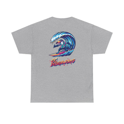 Surfing Wave Graphic Tee — 'Los Bombers' Retro Surf Shirt