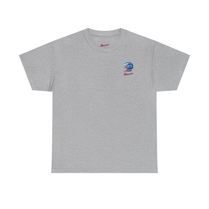 Surfing Wave Graphic Tee — 'Los Bombers' Retro Surf Shirt