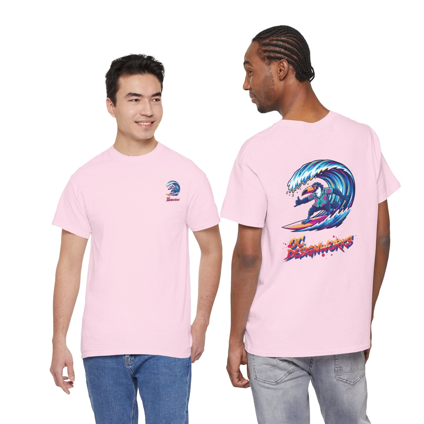 Surfing Wave Graphic Tee — 'Los Bombers' Retro Surf Shirt