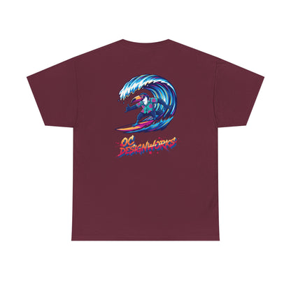 Surfing Wave Graphic Tee — 'Los Bombers' Retro Surf Shirt
