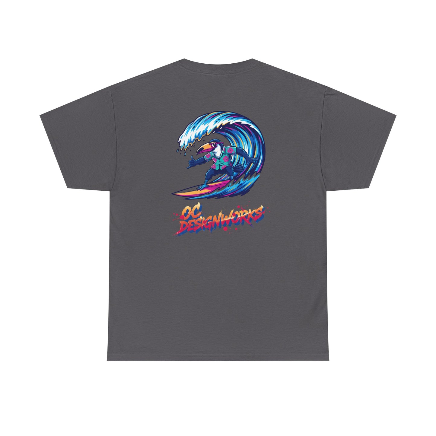 Surfing Wave Graphic Tee — 'Los Bombers' Retro Surf Shirt