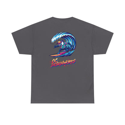 Surfing Wave Graphic Tee — 'Los Bombers' Retro Surf Shirt