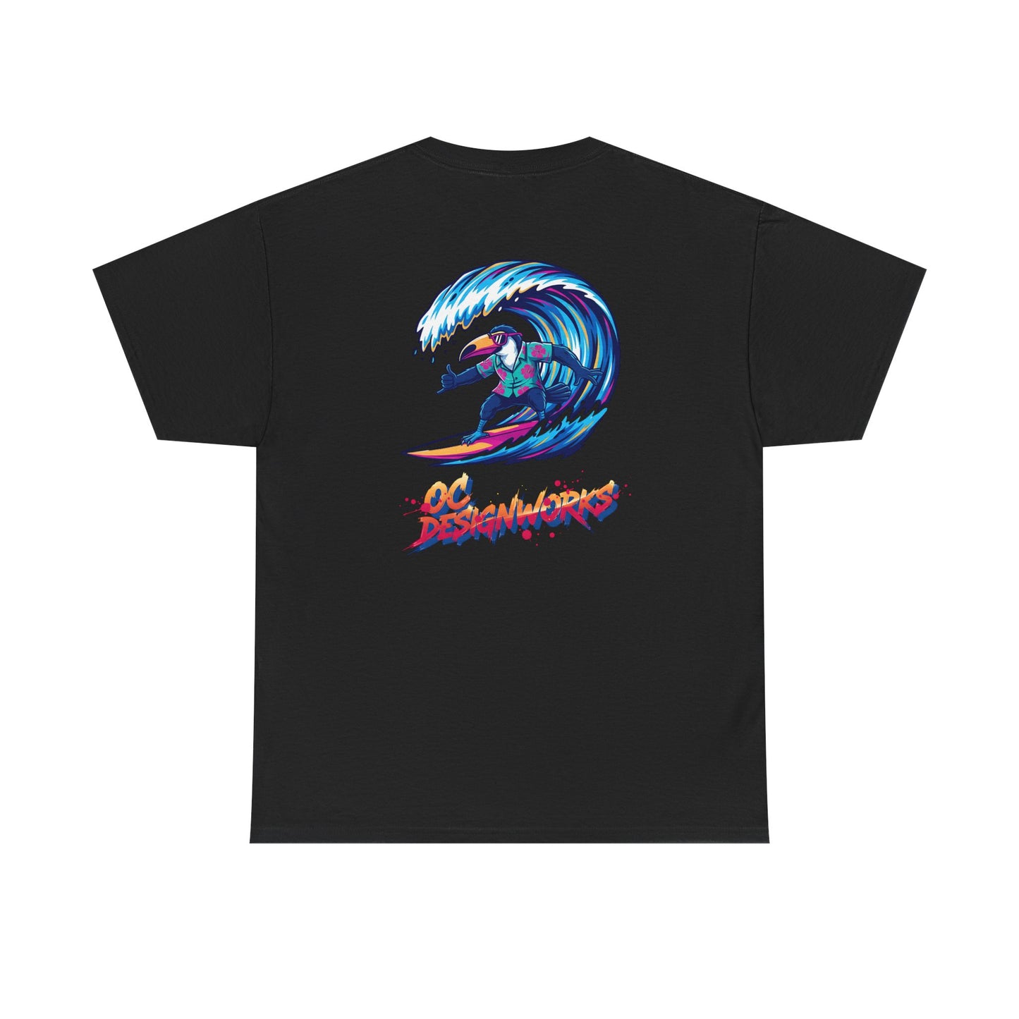 Surfing Wave Graphic Tee — 'Los Bombers' Retro Surf Shirt