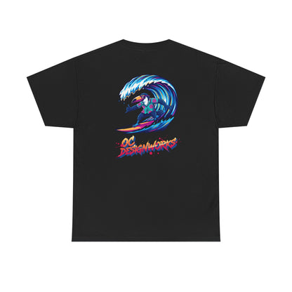 Surfing Wave Graphic Tee — 'Los Bombers' Retro Surf Shirt