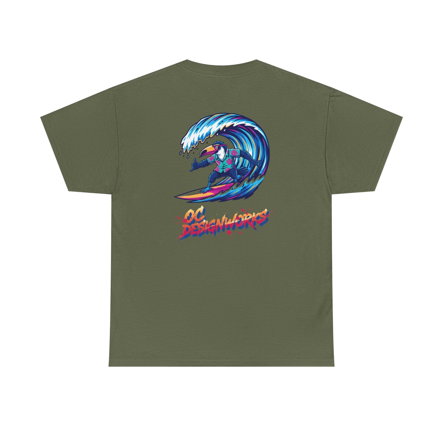 Surfing Wave Graphic Tee — 'Los Bombers' Retro Surf Shirt
