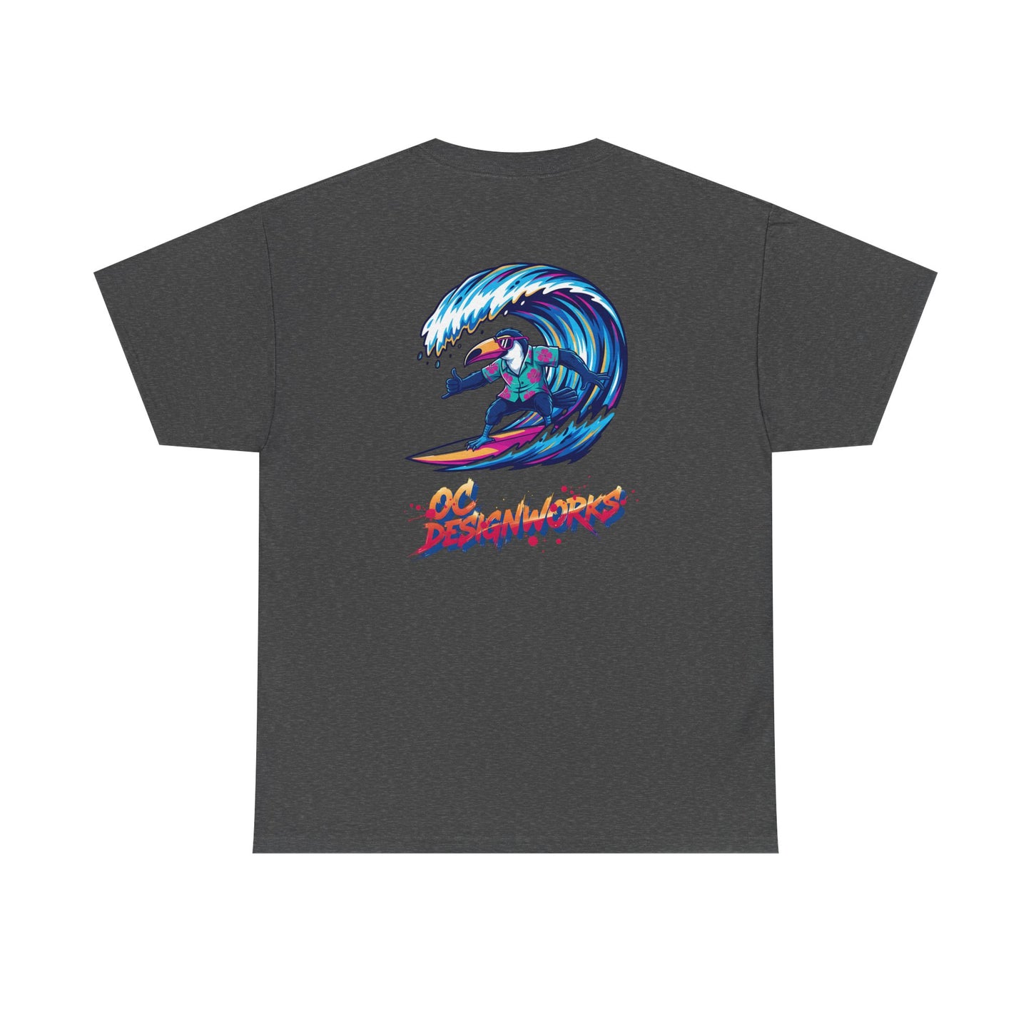 Surfing Wave Graphic Tee — 'Los Bombers' Retro Surf Shirt