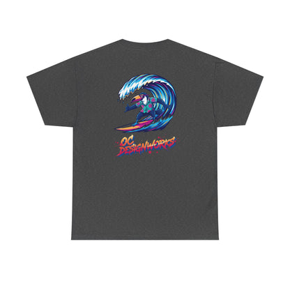 Surfing Wave Graphic Tee — 'Los Bombers' Retro Surf Shirt
