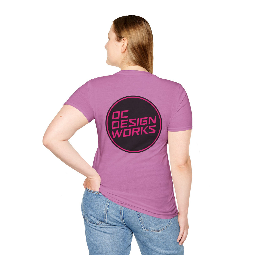 Heritage T-Shirt — Magenta Logo - OC Designworks