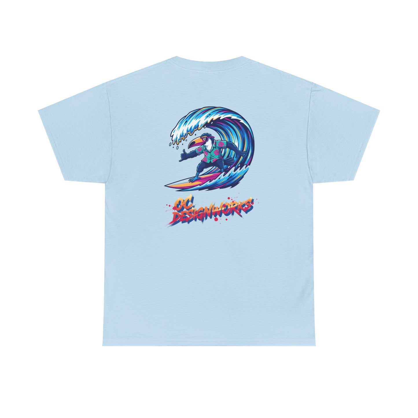 Surfing Wave Graphic Tee — 'Los Bombers' Retro Surf Shirt