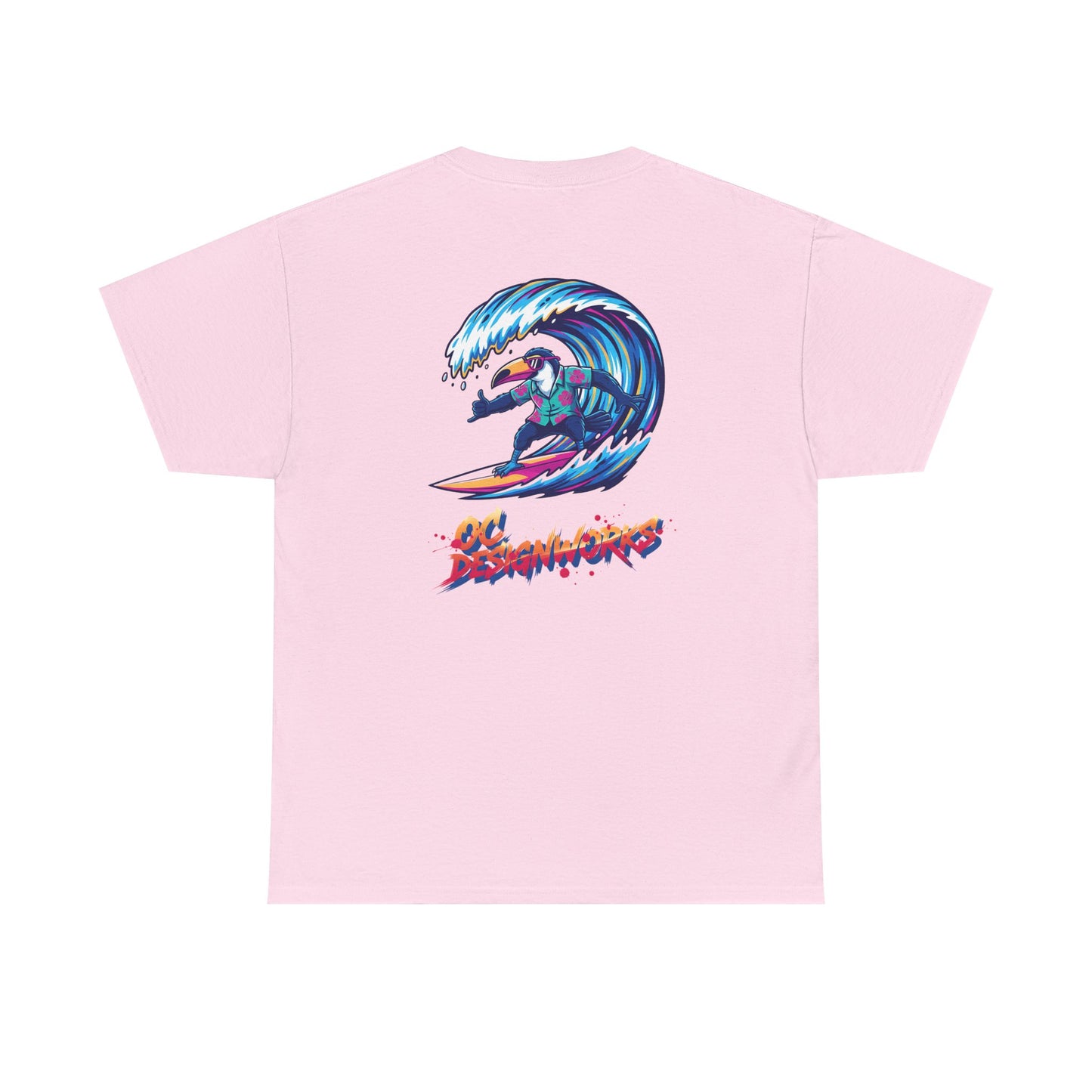 Surfing Wave Graphic Tee — 'Los Bombers' Retro Surf Shirt