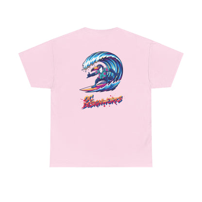 Surfing Wave Graphic Tee — 'Los Bombers' Retro Surf Shirt