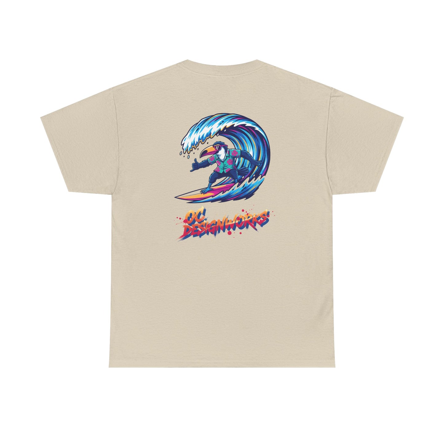 Surfing Wave Graphic Tee — 'Los Bombers' Retro Surf Shirt