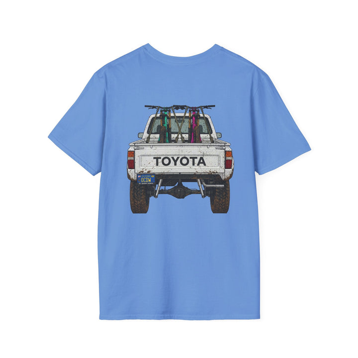 80's Toyota Truck with Mountain Bikes T-Shirt — Loaded up! - T-Shirt - Carolina Blue - OC Designworks