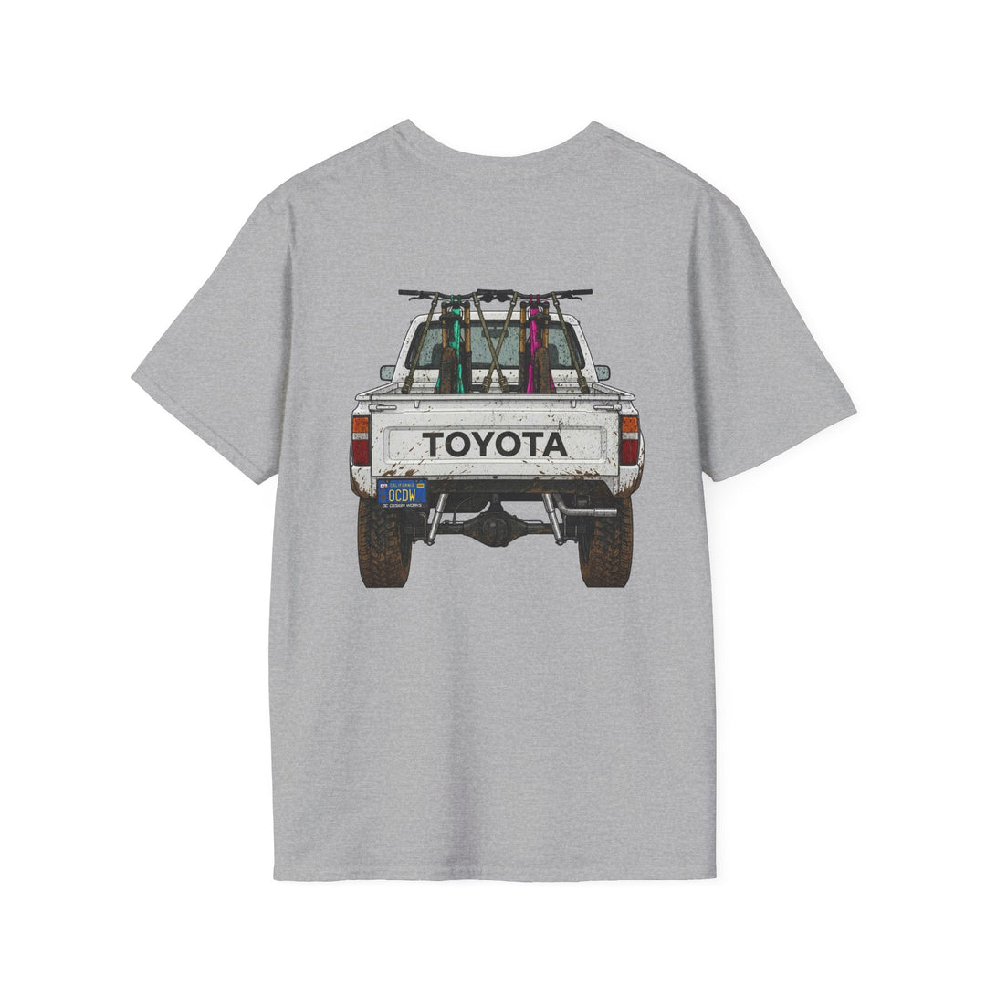 80's Toyota Truck with Mountain Bikes T-Shirt — Loaded up! - T-Shirt - Sport Grey - OC Designworks