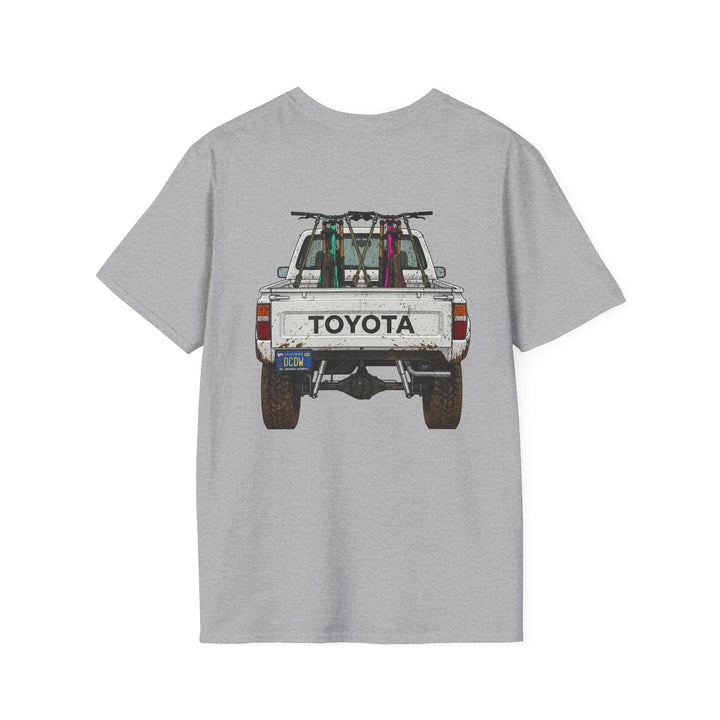 80's Toyota Truck with Mountain Bikes T-Shirt — Loaded up! - T-Shirt - Sport Grey - OC Designworks