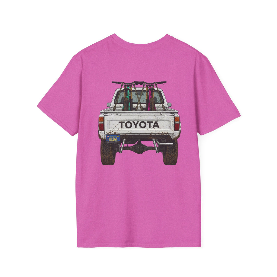 80's Toyota Truck with Mountain Bikes T-Shirt — Loaded up! - T-Shirt - Heather Berry - OC Designworks