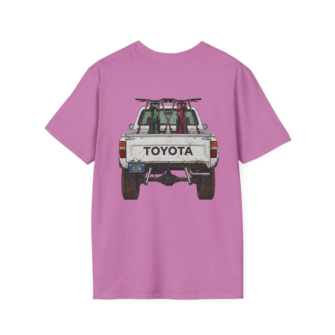 80's Toyota Truck with Mountain Bikes T-Shirt — Loaded up! - T-Shirt - Heather Radiant Orchid - OC Designworks
