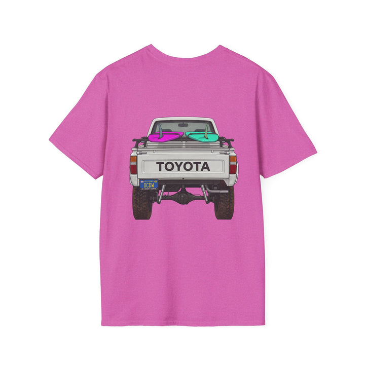 80s Toyota Truck with Surfboards T-Shirt - T-Shirt - Heather Berry - OC Designworks