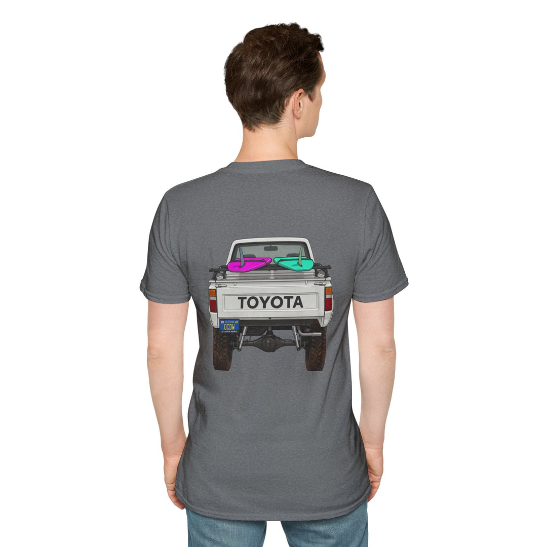 80s Toyota Truck with Surfboards T-Shirt - T-Shirt - Graphite Heather - OC Designworks