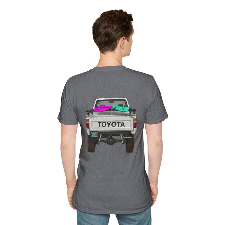 80s Toyota Truck with Surfboards T-Shirt - T-Shirt - Graphite Heather - OC Designworks