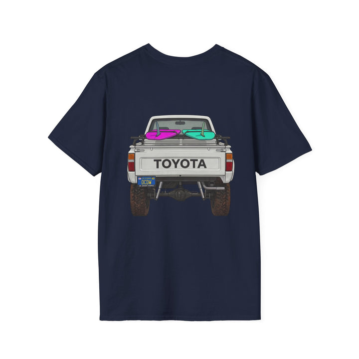 80s Toyota Truck with Surfboards T-Shirt - T-Shirt - Navy - OC Designworks