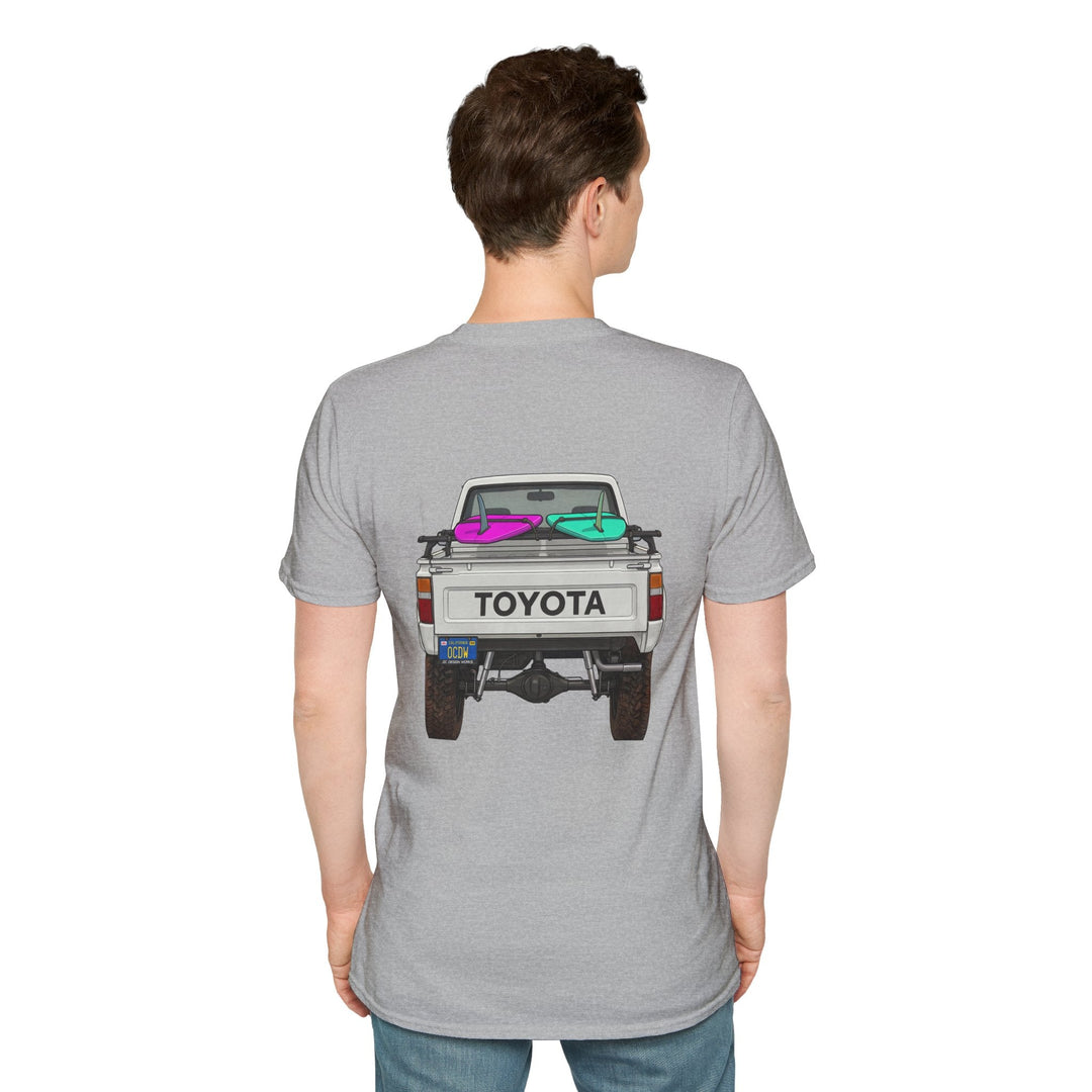 80s Toyota Truck with Surfboards T-Shirt - T-Shirt - Sport Grey - OC Designworks