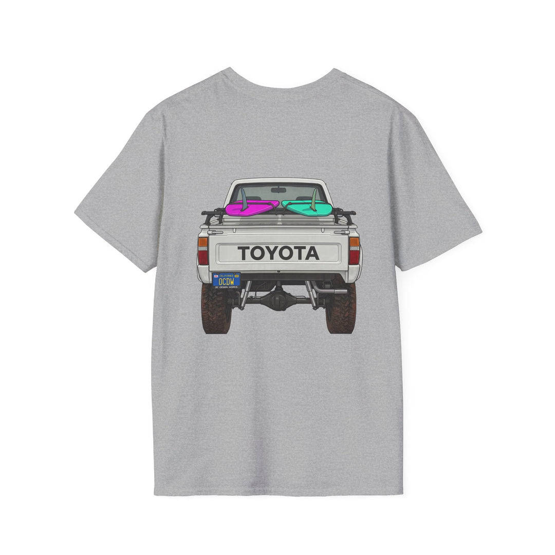 80s Toyota Truck with Surfboards T-Shirt - T-Shirt - Sport Grey - OC Designworks