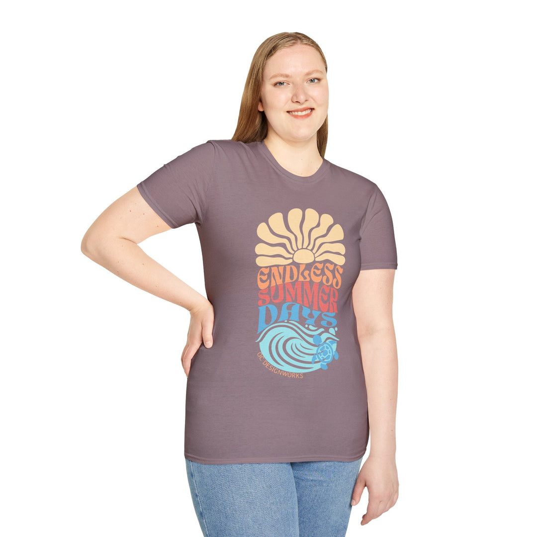 Boho Sun & Waves T-Shirt — Endless Summer Days - T-Shirt - Paragon - OC Designworks