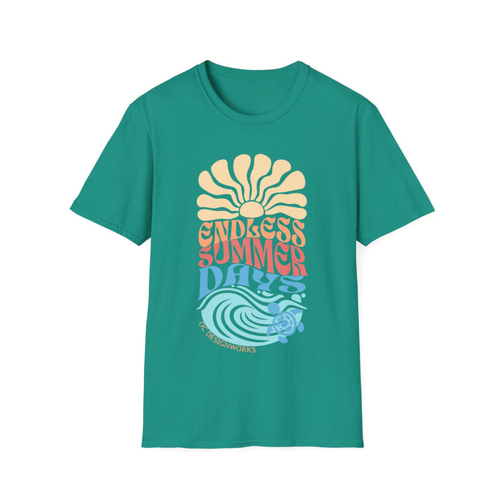 Boho Sun & Waves T-Shirt — Endless Summer Days - T-Shirt - Jade Dome - OC Designworks