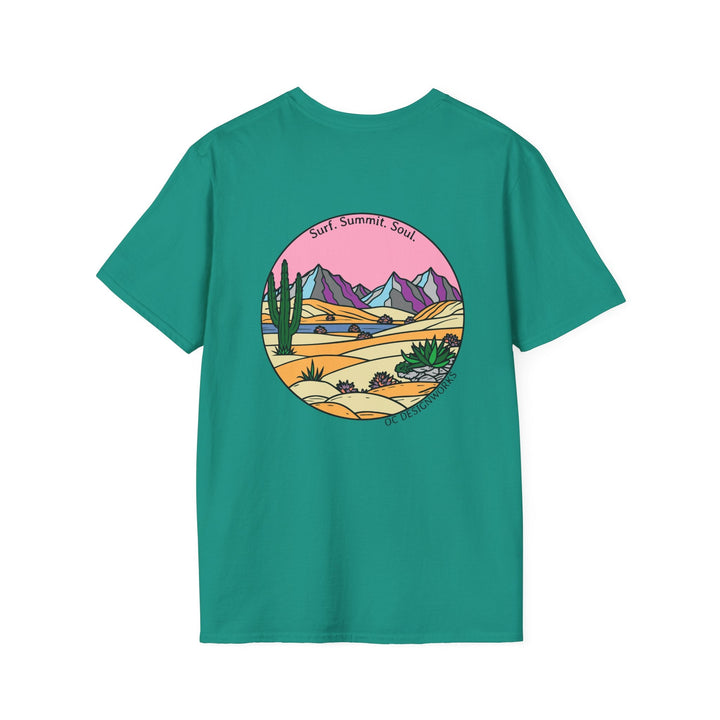Cactus Sunset T-Shirt — Surf. Summit. Soul. - T-Shirt - Jade Dome - OC Designworks