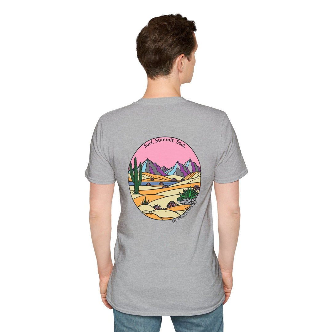 Cactus Sunset T-Shirt — Surf. Summit. Soul. - T-Shirt - Sport Grey - OC Designworks