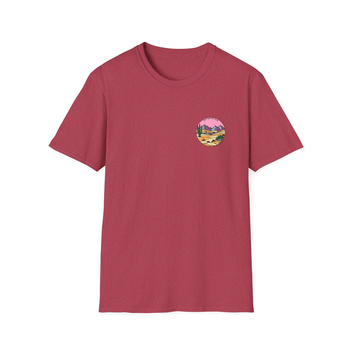 Cactus Sunset T-Shirt — Surf. Summit. Soul. - T-Shirt - Heather Cardinal - OC Designworks