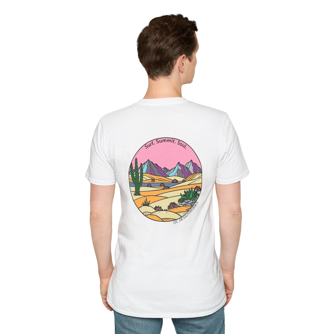 Cactus Sunset T-Shirt — Surf. Summit. Soul. - T-Shirt - White - OC Designworks